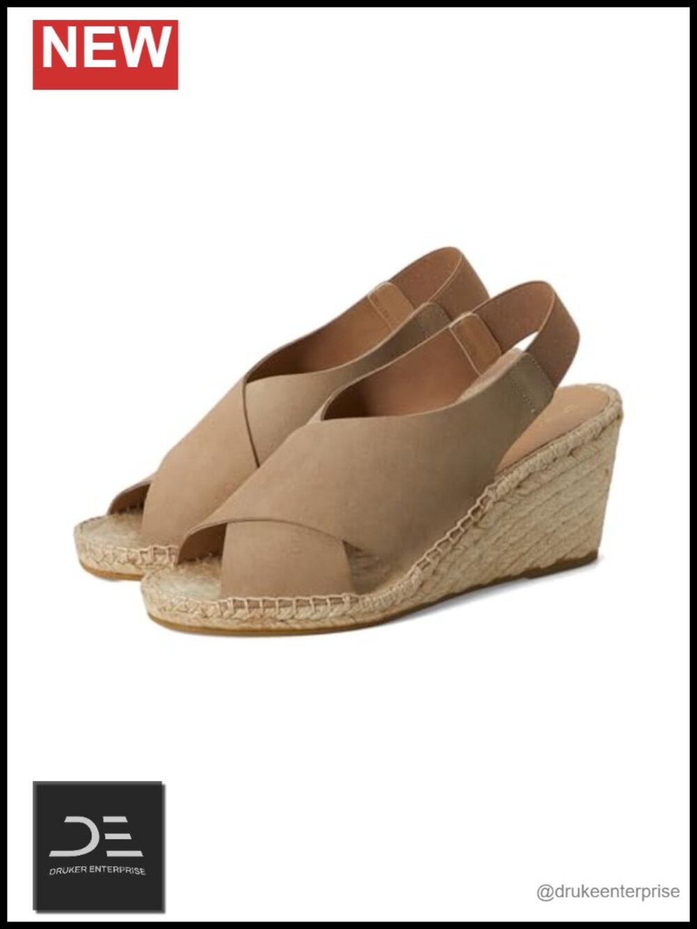 Wedge Sandals Suede Slip On Espadrille Cushioned Insole